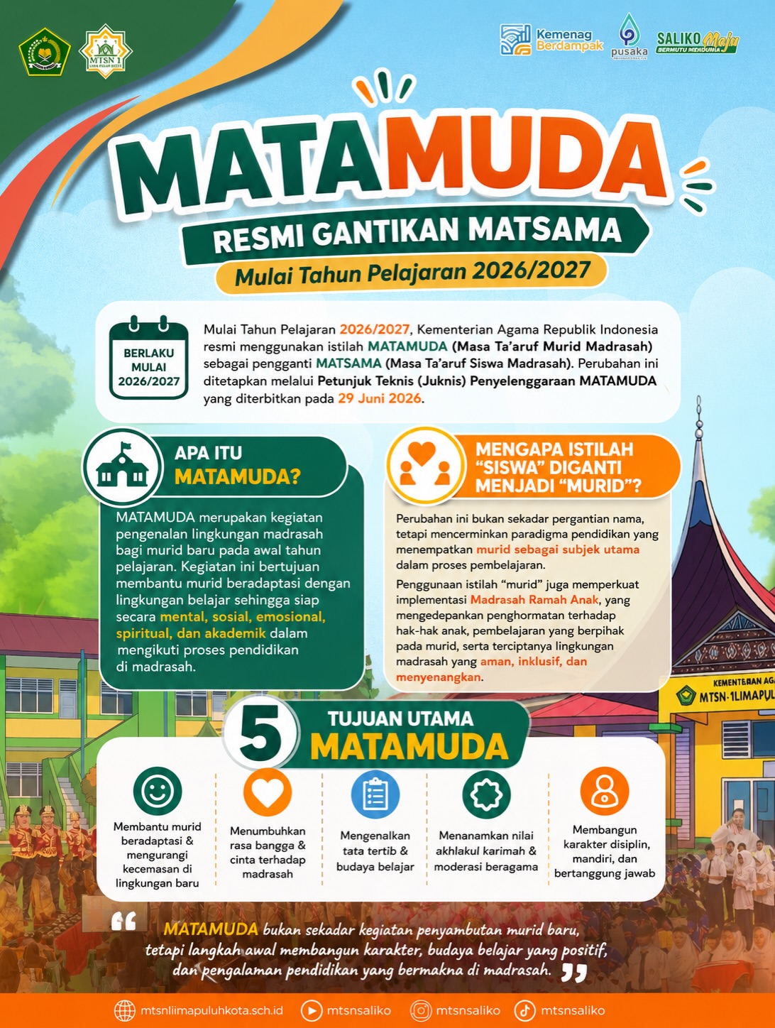 MATAMUDA Resmi Gantikan MATSAMA Mulai Tahun Pelajaran 2026/2027